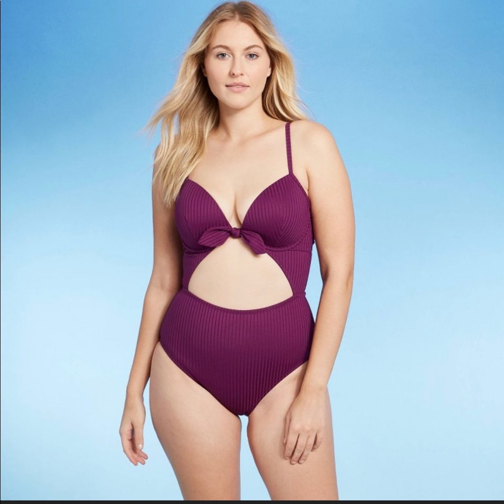 NWT Shade & Shore Cut Out One Piece Swimsuit 34DD - Picture 3 of 6